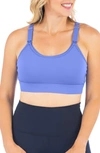 Love And Fit Strappy Nursing Sports Bra In Island Blue