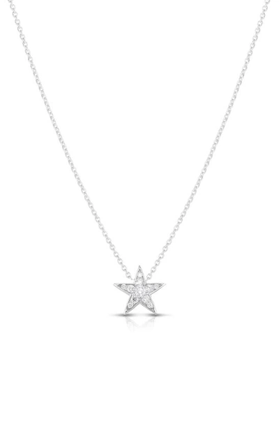 Roberto Coin Women's Tiny Treasures 18k White Gold & 0.26 Tcw Diamond Star Necklace