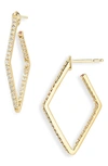 Roberto Coin Inside Out Diamond Square Hoop Earrings In Yellow Gold