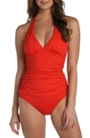 La Blanca Island Goddess Halter Tankini Top In Red