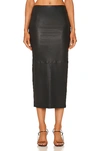 Sprwmn Stretch-leather Skirt In Black
