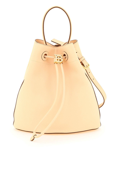Burberry Grainy Leather Bucket Bag In Pink