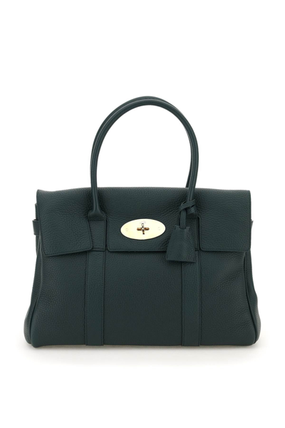 Mulberry Heavy Grain Leather Bayswater Bag In Green
