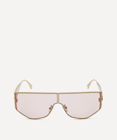 Fendi Disco Shield Metal Sunglasses In Gold Bordeaux