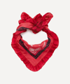 Ganni Graphic-print Frilled-trim Organic-cotton Bandana In Paprika