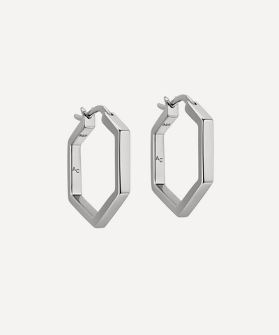 Astley Clarke Sterling Silver Medium Deco Hoop Earrings