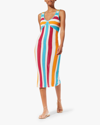 Solid & Striped The Aubrey Textured Stripe Midi-dress In Multicolor