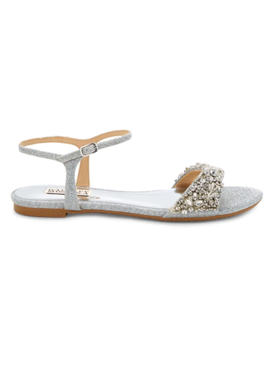BADGLEY MISCHKA WOMEN'S CARMELLA EMBELLISHED FLAT SANDALS 