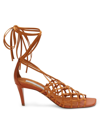 Stella Mccartney Knotted Womens Ankle Tie Heels In Caramel