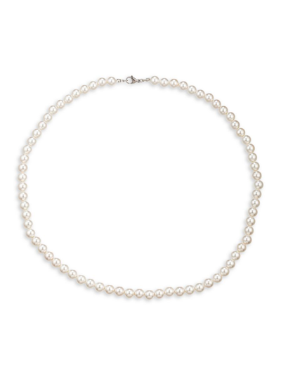 Eye Candy La Men's 6mm Round Shell Pearl Necklace In Neutral