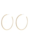 Nordstrom Pavé Classic 50mm Hoop Earrings In Clear- Gold