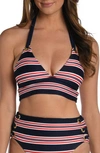 LA BLANCA SAILOR HALTER NECK LONGLINE BIKINI TOP