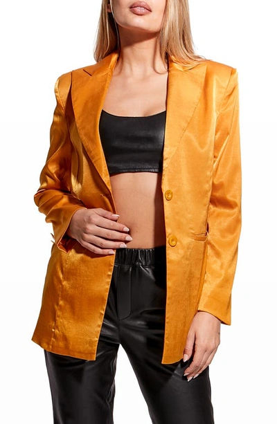 As By Df Alba Single-breasted Boyfriend Blazer In Orange