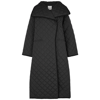 Totême Signature Oversized Quilted Recycled Shell Coat In Black