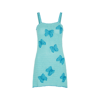 Cro-che Beaded Butterfly Turquoise Crochet Mini Dress In Turquoise