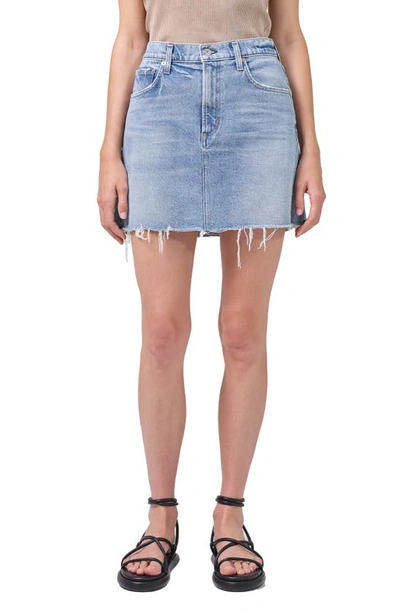 Citizens Of Humanity Beatnik Cutoff Denim Mini Skirt In Lakely