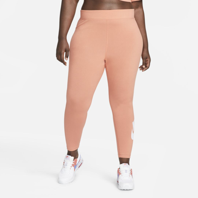 Nike Women's  Sportswear Essential High-waisted Leggings (plus Size) In Orange