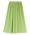 Rosie Assoulin Varina Pleated Poplin Midi Skirt In Lime Green