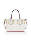 Christian Louboutin Cabata Mini Empire Spike Studded Top-handle Bag In White