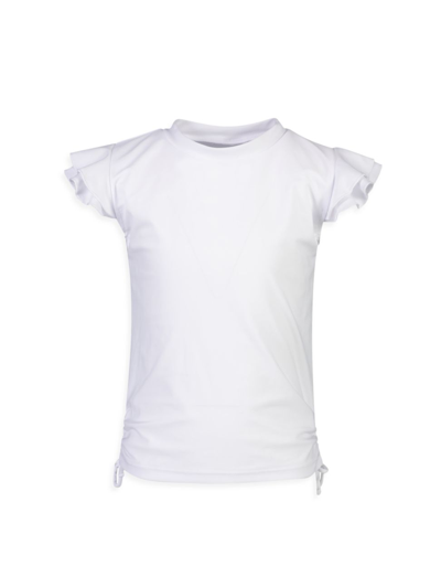 Snapper Rock Kids' Little Girl's & Girl's Flutter Sleeve T-shirt In White