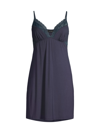 Natori Women's Lace & Sheer Trim Chemise In Night Blue