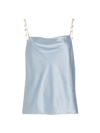Cami Nyc Busy Cowlneck Silk-blend Blouse In Halogen Blue
