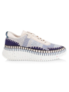 Chloé Chloe Nama Mix Material Low-top Sneakers In Cosmic Blue