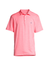 Vineyard Vines St. Jean Stripe Sankaty Regular Fit Polo Shirt In Neon Rosa