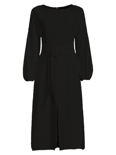 Sachin & Babi Annie Blouson-sleeve Midi Crepe Dress In Black