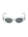 Philo Petra 47mm Cat Eye Sunglasses In Clear Black