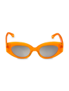 Philo Petra 47mm Cat Eye Sunglasses In Orange Silver