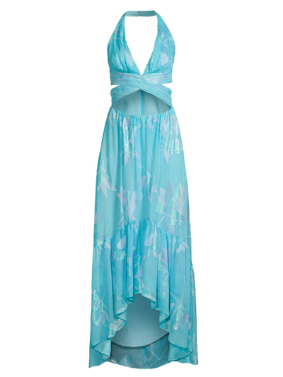 Ramy Brook Anabelle Cut-out Maxi Dress In Blue