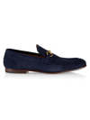 Gucci Jordaan Horsebit-embellished Suede Loafers In Black