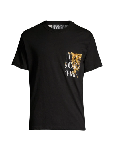 Versace Jeans Couture Logo Couture Crewneck T-shirt In Black Gold ...