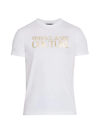 Versace Jeans Couture Short Sleeve Crew Neck Cotton T-shirt In White Gold