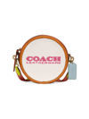 Coach Kia Colorblock Leather Circle Bag In Chalk