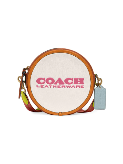 Coach Kia Colorblock Leather Circle Bag In Chalk