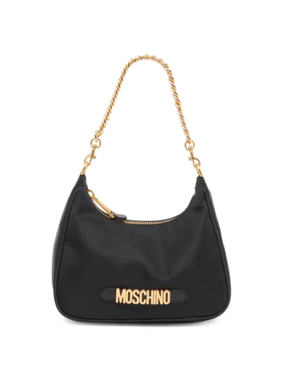 Moschino Women's Logo Hobo Bag In Fantasy Print Black