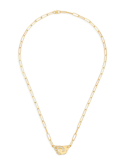 Dinh Van 18k Yellow Gold Menottes Diamond Interlocking Link Necklace, 16.5 - 100% Exclusive