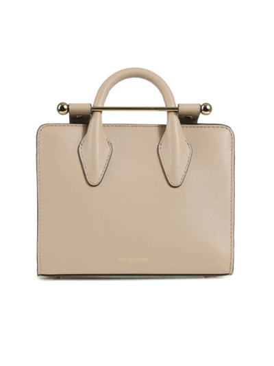 Strathberry Nano Leather Tote In Beige