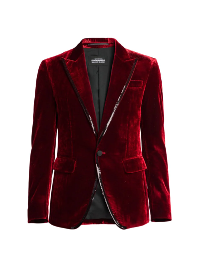 Dsquared2 Dallas Velvet Jacket In Red