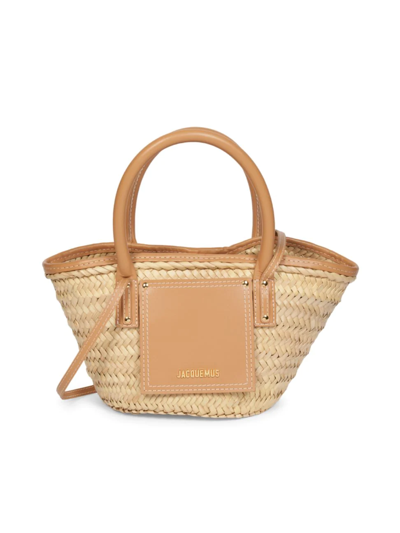 Jacquemus Le Petit Panier Straw Basket Bag In Brown