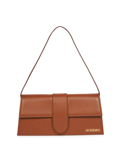 Jacquemus Le Bambino Long Leather Top Handle Bag In Light Brown