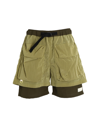 Lc23 Double Nylon Shorts Man Shorts & Bermuda Shorts Military Green Size M Polyester