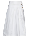 Liu •jo Woman Midi Skirt White Size 10 Cotton, Elastane