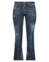Dsquared2 Cropped Jeans In Washed Denim In Blue