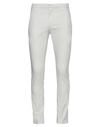 Dondup Man White Slim Gaubert Trousers In Lightweight Stretch Gabardine In Bianco