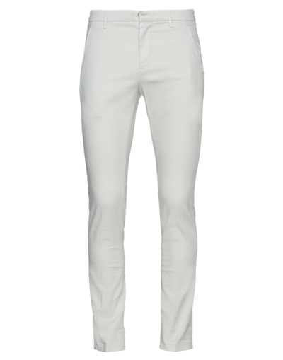 Dondup Man White Slim Gaubert Trousers In Lightweight Stretch Gabardine In Bianco