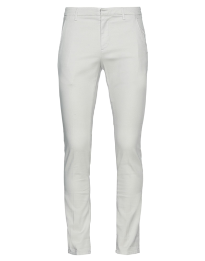 Dondup Man White Slim Gaubert Trousers In Lightweight Stretch Gabardine In White