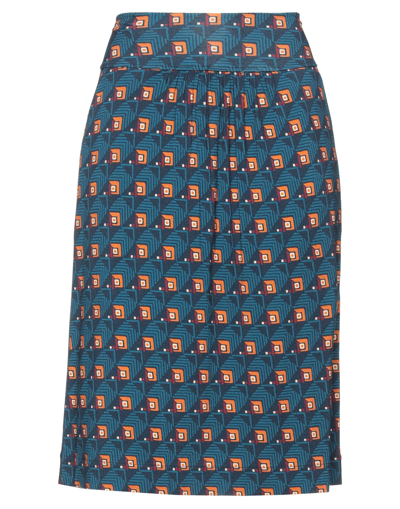 Miki Thumb Midi Skirts In Blue